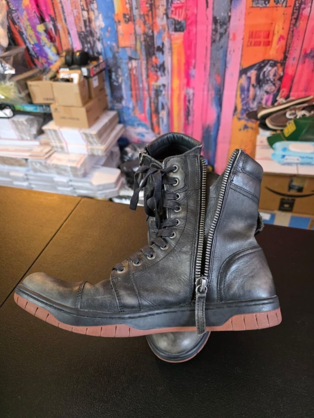 Diesel Tatradium Basket Butch Zip Leather Mens Boots